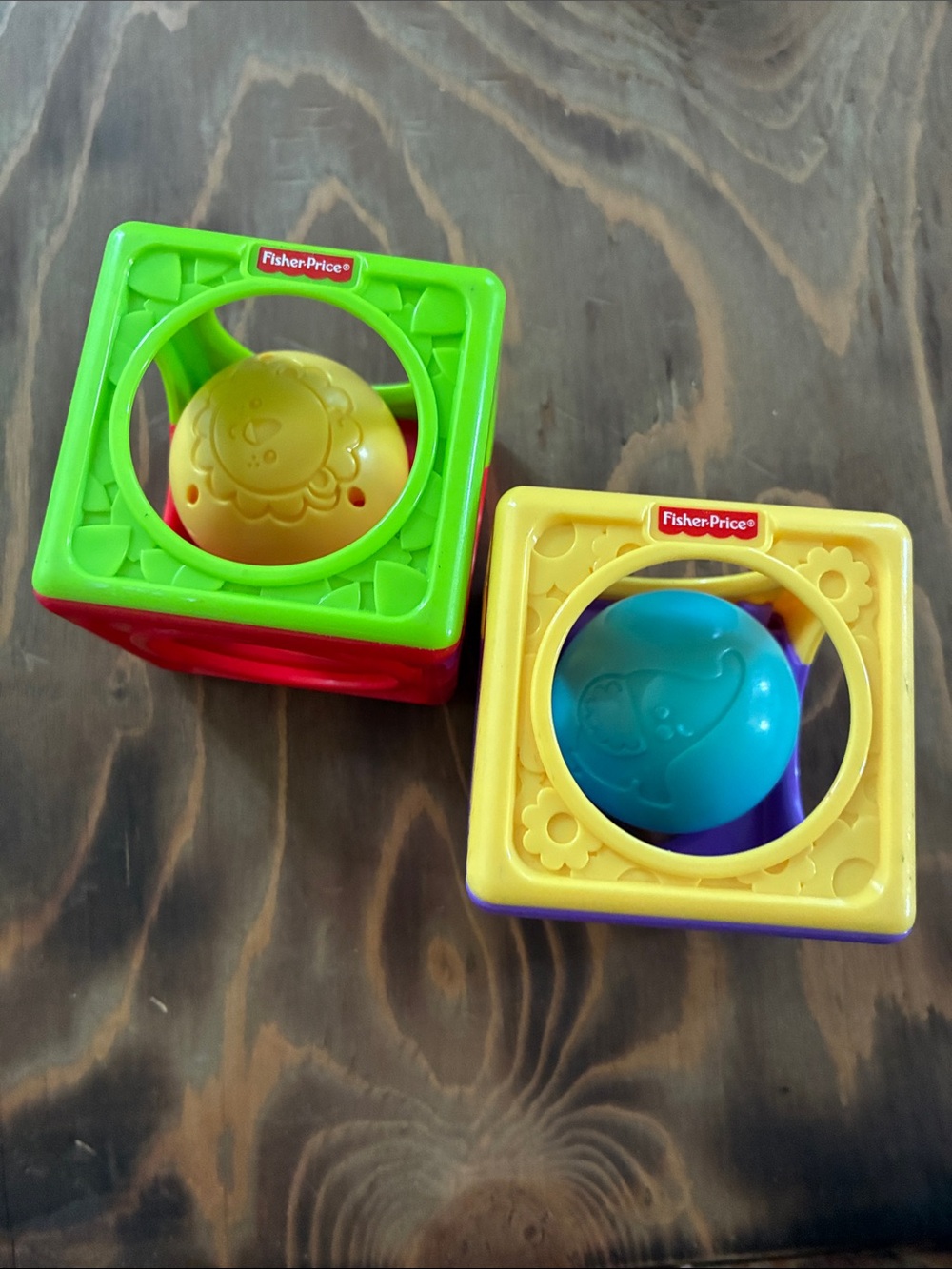 Fisher-Price Pop Ball Shape Sorter Cubes - Green, Yellow, Red & Blue